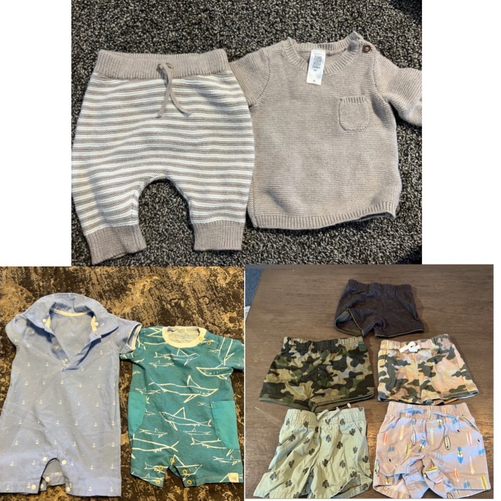 Bundle of 9 baby clothes